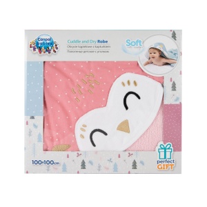 Prosop cu gluga 100% bumbac, 100 × 100 cm Fox / Owl