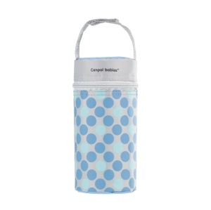 Izolator din material moale pentru biberoane, Canpol babies®, „Retro“, albastru