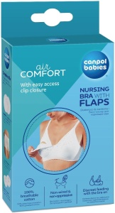 Sutien clasic pentru alaptat, Canpol babies®, bumbac, 85 DD (E), alb
