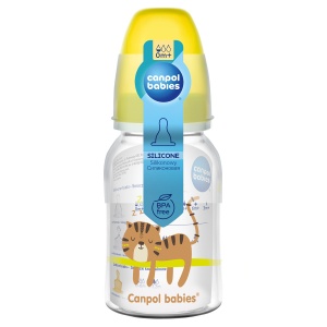 Biberon „Africa“, polipropilena, 120 ml, 0 luni + yel