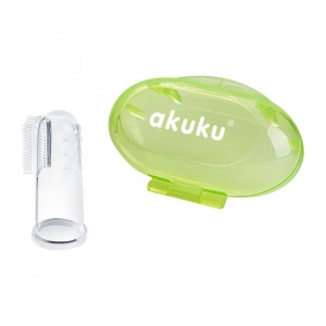 Degetar din silicon pentru masarea gingiilor + cutiuta VERDE