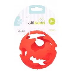 Jucarie pentru dentitie minge Dinozaur, GiliGums®, silicon, 3 luni + diverse culori - Img 2