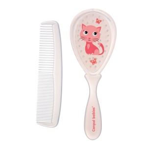 Set pieptene cu perie de par moale, colectia „Teddy Friend“