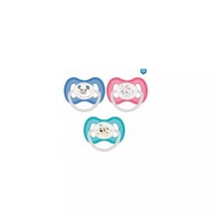 Suzeta „Bunny & Company“ cu inel fosforescent si tetina simetrica silicon, Canpol babies®, fara BPA, 0-6 luni, roz