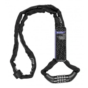 Lacat Force Chain cu cifru 120cm/4mm negru - Img 2