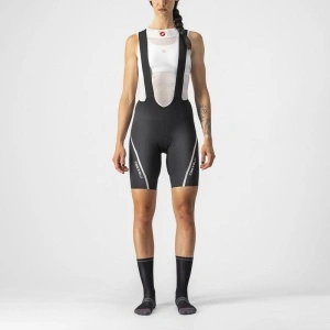 Pantaloni scurti cu bretele Castelli Velocissima 3, de dama, negru/argintiu, L