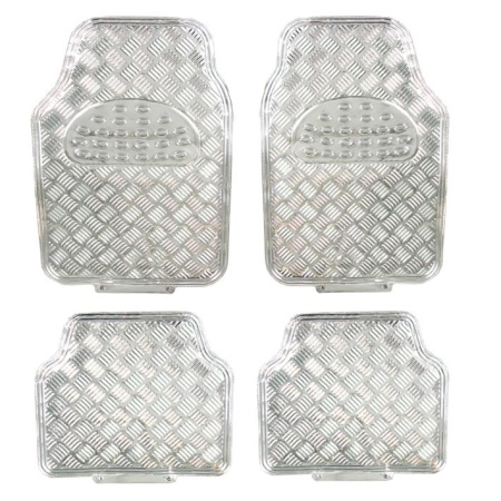Covorase Auto Universale, model Diamond, culoare Crom Argintiu