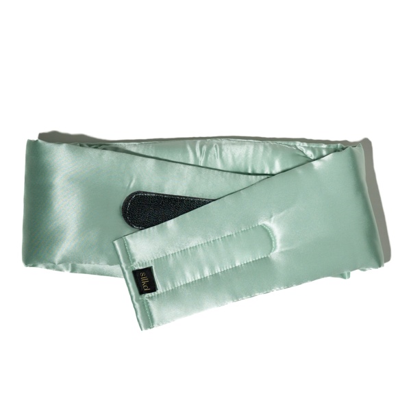 Mască de dormit blackout 3D mătase verde mentă - Img 6