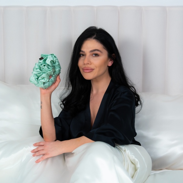 Ondulator fără căldură mătase tip elastic de păr verde mentă - Img 2