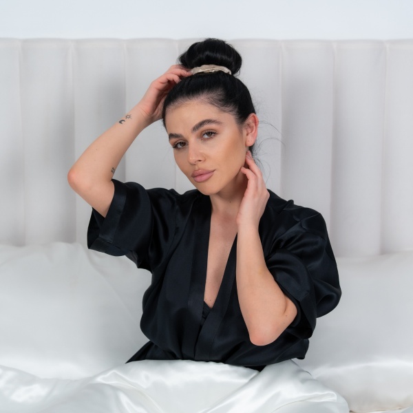 Ondulator fără căldură mătase tip elastic de păr bej - Img 3
