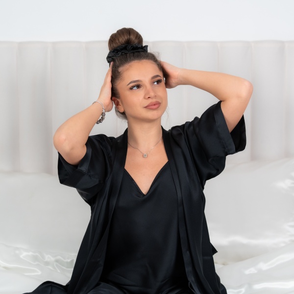 Ondulator fără căldură mătase tip elastic de păr negru - Img 3