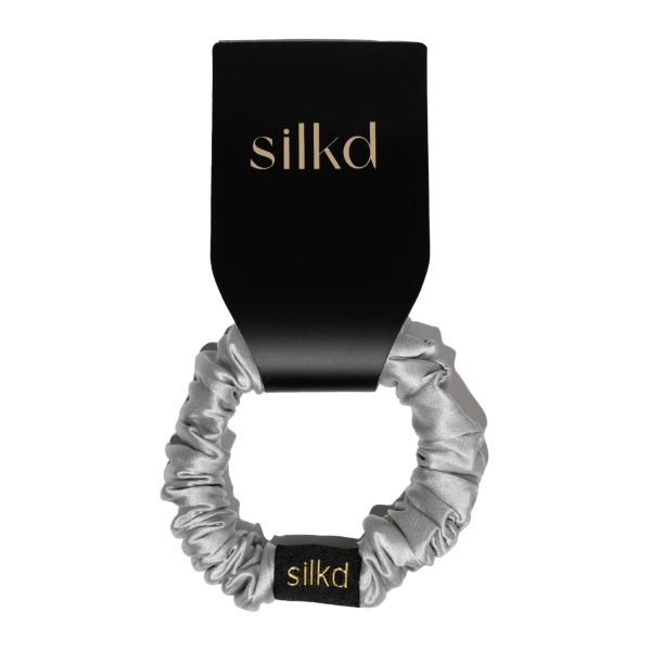 Elastic de păr mătase gri silver S - Img 3