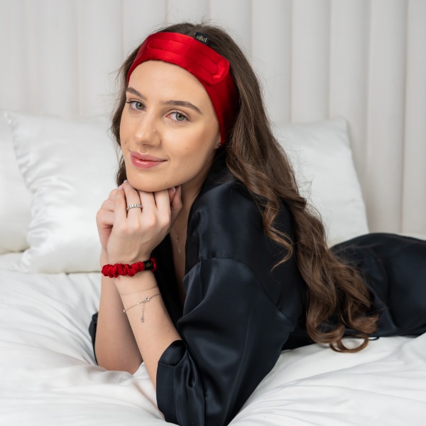Elastic de păr mătase roșu S - Img 2