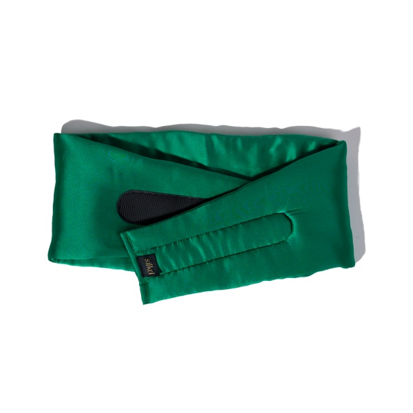 Mască de dormit blackout mătase verde smarald - Img 4