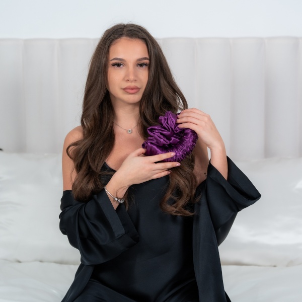 Ondulator fără căldură mătase tip elastic de păr mov - Img 2