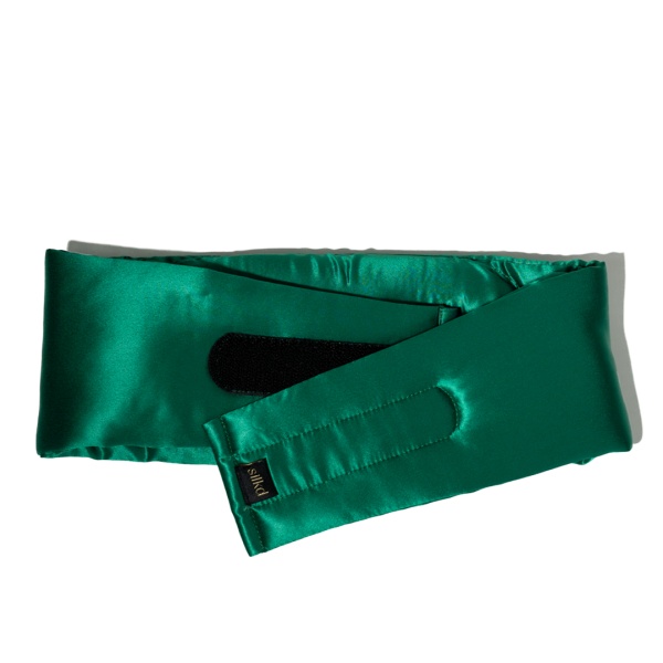 Mască de dormit blackout 3D mătase verde smarald - Img 6