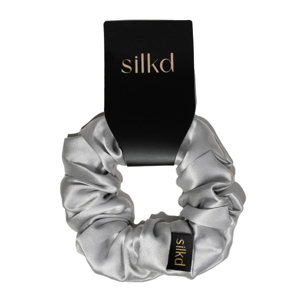 Elastic de păr mătase gri silver M - Img 3