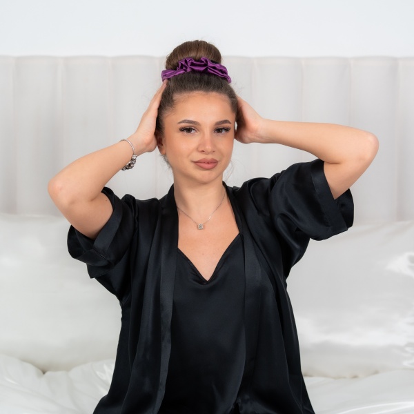 Ondulator fără căldură mătase tip elastic de păr mov - Img 3