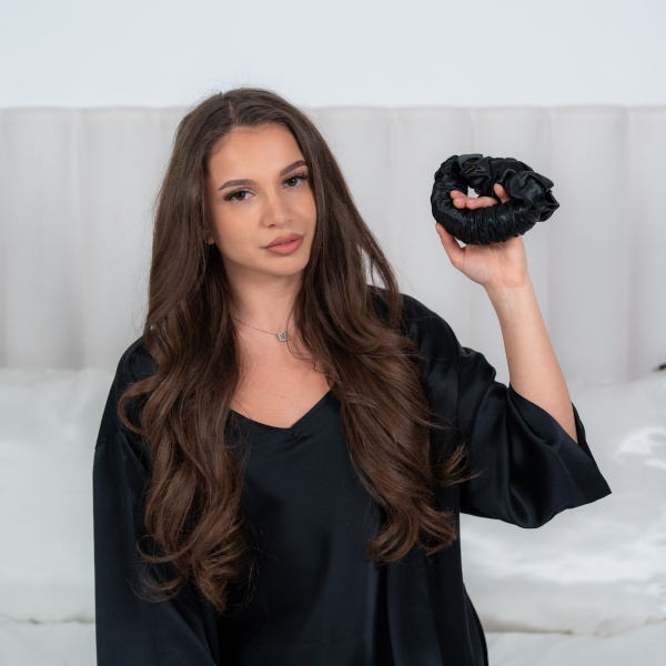 Ondulator fără căldură mătase tip elastic de păr negru - Img 2