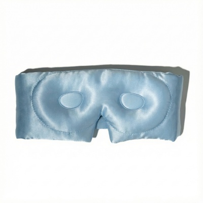 Mască de dormit blackout 3D mătase baby blue