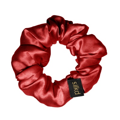 Elastic de păr mătase roșu M