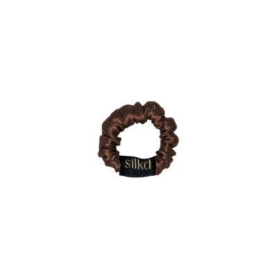 Elastic de păr din mătase mini maro