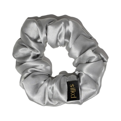Elastic de păr mătase gri silver M