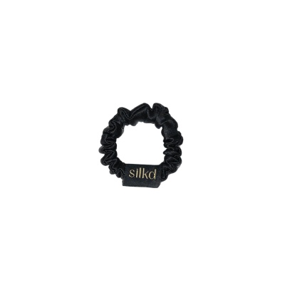 Elastic de păr mătase mini negru