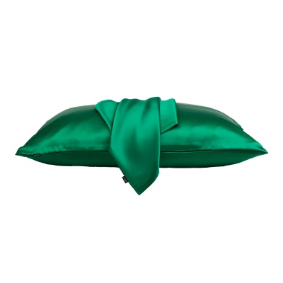 Față de pernă mătase verde smarald 19 momme