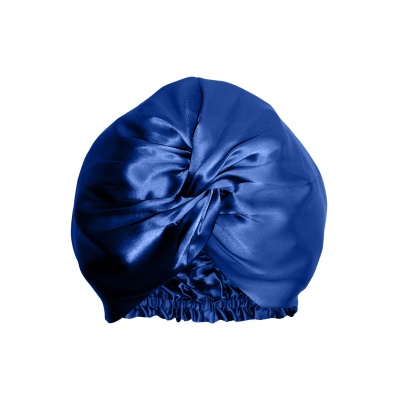 Turban mătase albastru royal