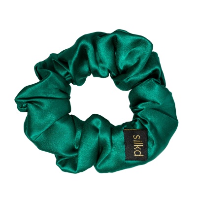 Elastic de păr mătase verde smarald M