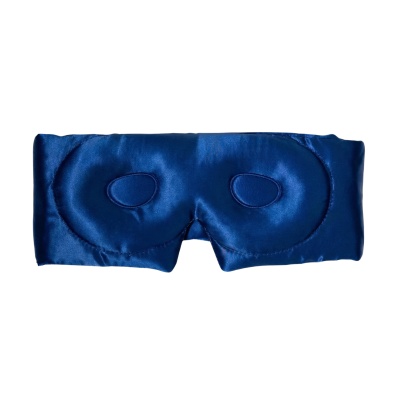 Mască de dormit blackout 3D mătase albastru royal