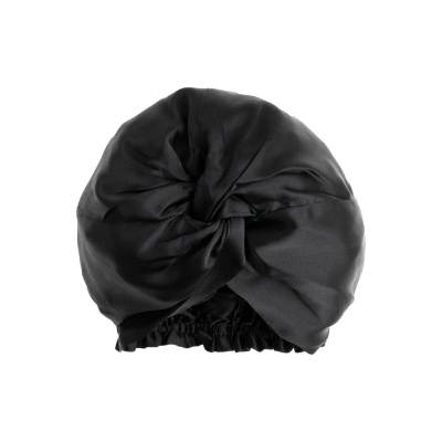 Turban mătase negru