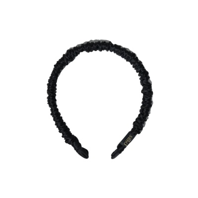 Bentiță de păr mătase fashion negru