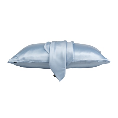 Față de pernă mătase baby blue 22 momme