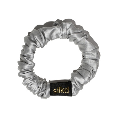 Elastic de păr mătase gri silver S