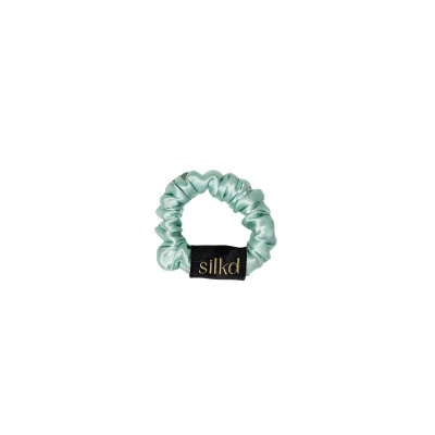 Elastic de păr mătase mini verde mentă