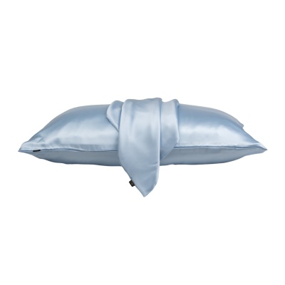 Față de pernă mătase baby blue 22 momme - Deteriorată