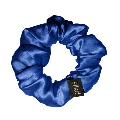 Elastic de păr mătase albastru royal M