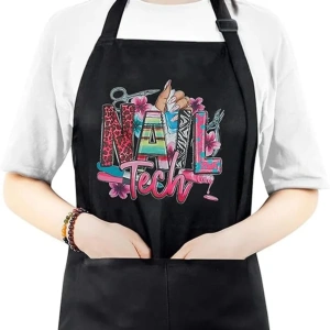 Șorț Profesional Manichiură Nail Tech – Negru