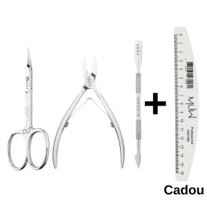 Set manichiură MUW profesional – 3 instrumente esențiale + pilă CADOU