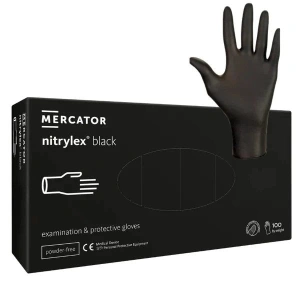 Manusi profesionale din nitril - MERCATOR MEDICAL - Negru - S