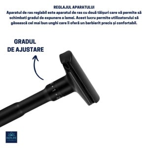 Aparat de ras clasic cu reglaj al unghiului lamei black - Img 6