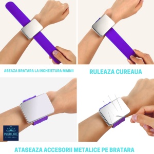 Bratara Magnetica din Silicon pentru frizerie, mov - Img 8
