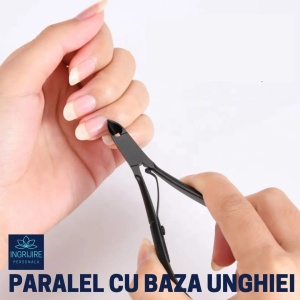 Cleste pentru cuticule MATTE BLACK - otel inoxidabil - Img 2