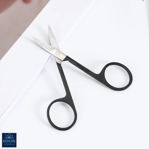 Forfecuta pentru cosmetizare par facial, otel inoxidabil - matte black - Img 2