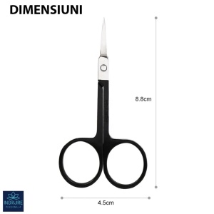 Forfecuta pentru cuticule curbata si ingusta, varf ascutit, Black - Img 4