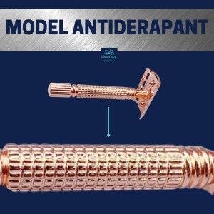 Aparat de ras clasic Safety Razor, F22, Rose Gold - Img 4