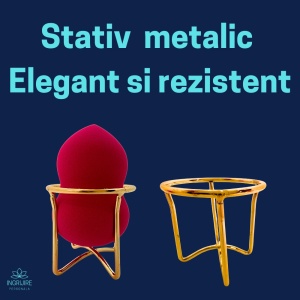 Burete ergonomic si stativ pentru aplicare make-up si creme, rosu - Img 3