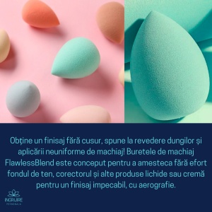 Burete ergonomic si stativ pentru aplicare make-up si creme, verde - Img 5